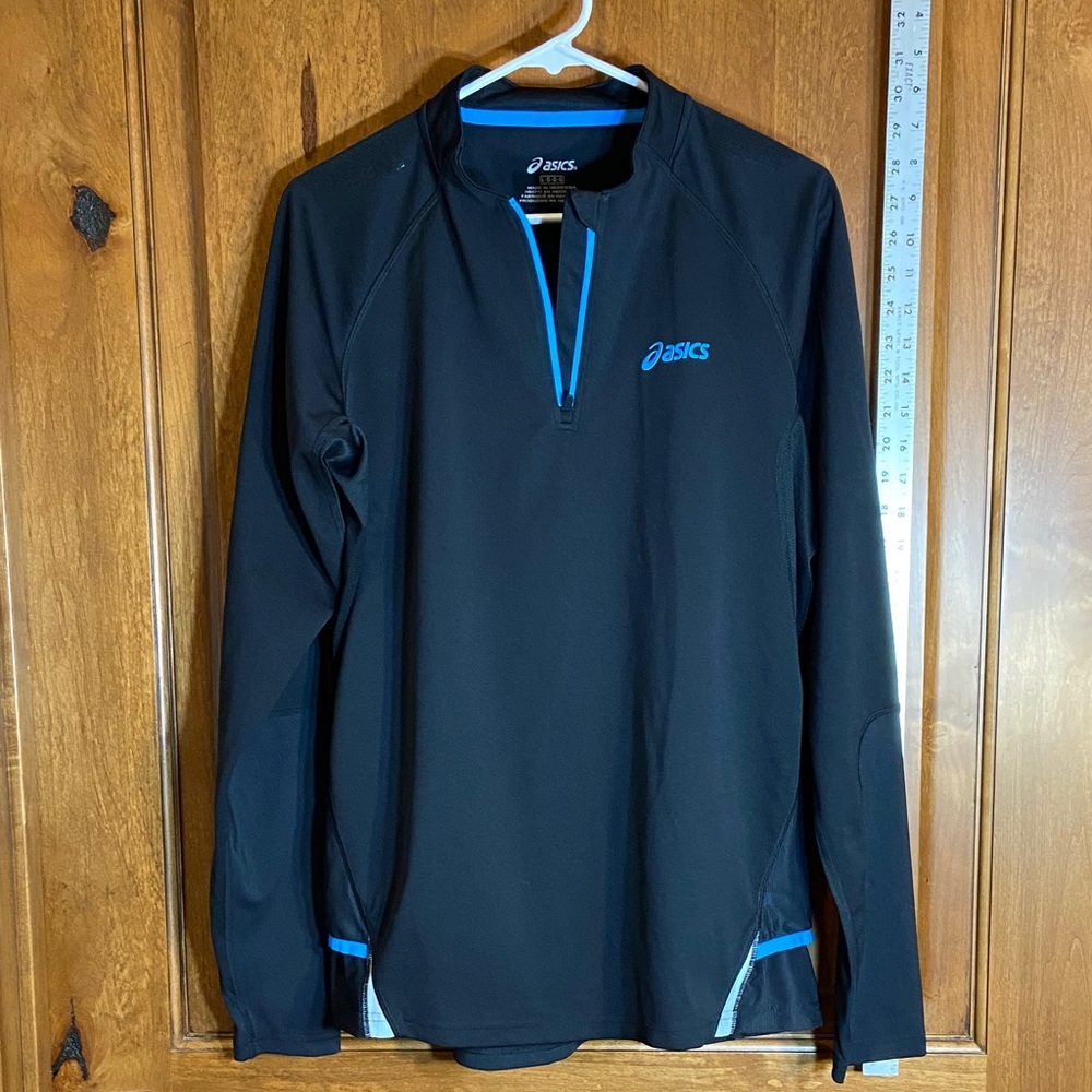 ASICS Black Shirt with Blue Details, Quarter Zip, Women's L - Picture 1 of 11